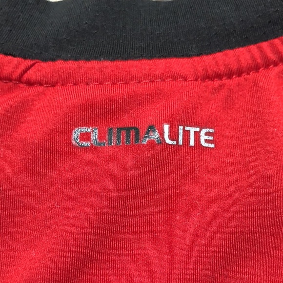 Boys Adidas Climalite Baseball graphic Red/Black Top size L - Picture 7 of 8